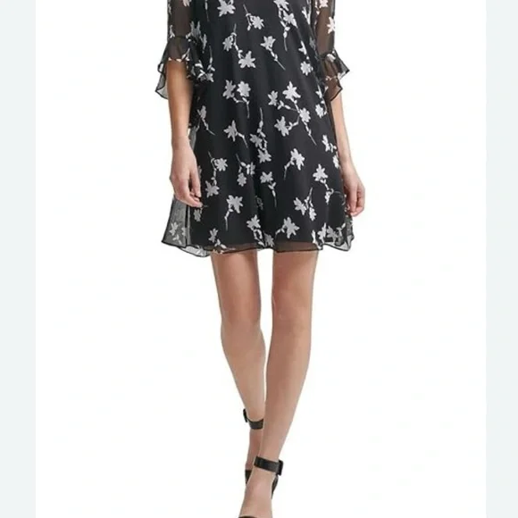 Calvin Klein Black Floral Women's Dress - Picture 3 of 9